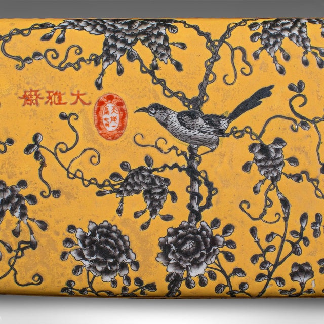 Vintage Celebration Dish, Chinese Ceramic Lidded Box, Famile Jaune Decor, C.1980 For Sale - Image 9 of 12