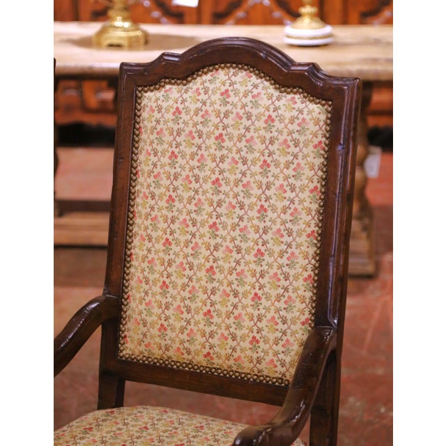Late 20th Century Set of 10 Louis XIII Style Oak Dining Chairs, 8 Sidechairs and 2 Armchairs For Sale - Image 5 of 11