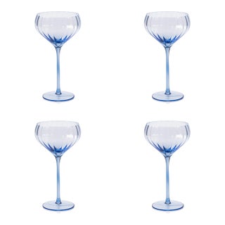 Malden 4-Piece Set Optic Cocktail Glasses, Cocktail Blue For Sale