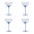 Malden 4-Piece Set Optic Cocktail Glasses, Cocktail Blue For Sale