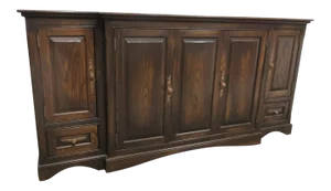 English Style Oak Custom Made Media Credenza