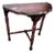 Late 20th Century Hand Painted Floral Demi-Lune Console Table in Burgundy and Blush For Sale