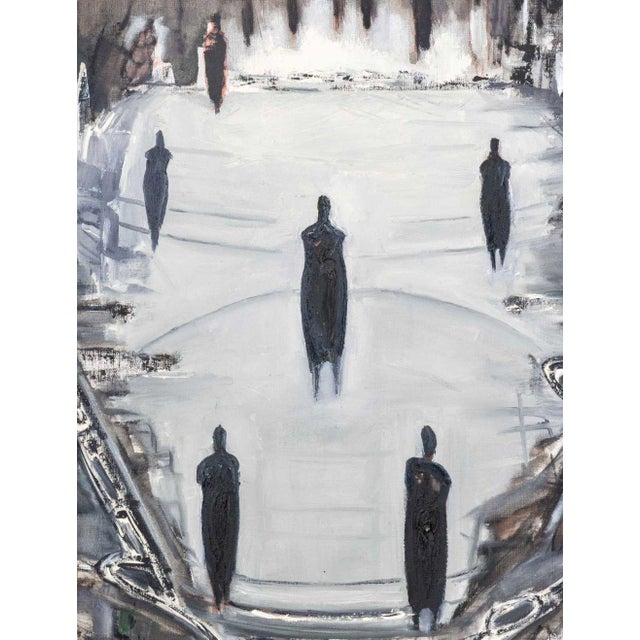 Contemporary Agudelo, Untitled (Abstract Silhouette Figures), Oil on Canvas For Sale - Image 3 of 10