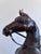 VIntage Handcrafted Leather Horse Statue With Brass Appointments For Sale - Image 9 of 14