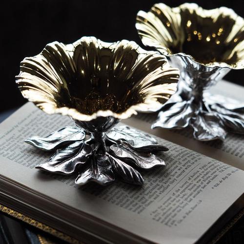 Antique Silver Salt Cellars with Naturalistic Flower Decor by William Bateman, 1832, Set of 2 For Sale - Image 11 of 18