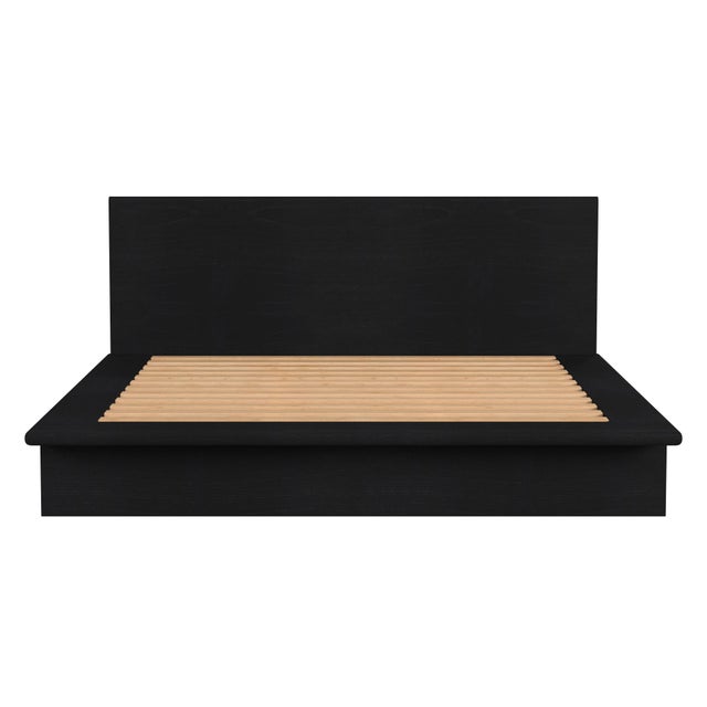 2020s Halmstad Wood Platform King Bed, Black For Sale - Image 5 of 9