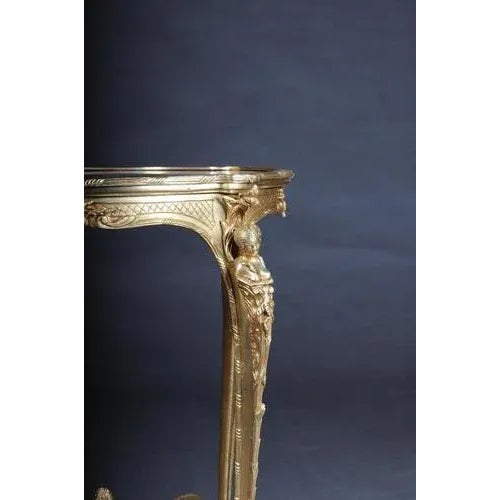 French Bronze Pompom Table or Side Table For Sale - Image 4 of 12