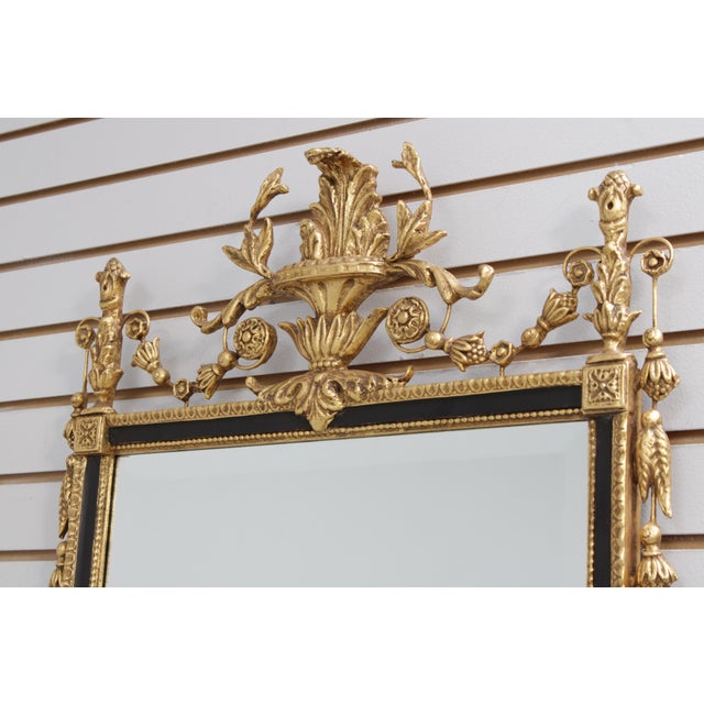 Neoclassical Friedman Brothers Neoclassical Black and Gold Gilt Wall Mirror For Sale - Image 3 of 13