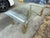 1970s Attributed to Karl Springer Hollywood Regency Style MCM Brass Tubular Coffee Glass Table For Sale - Image 11 of 18