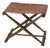Sutton 23.5 in. W Rectangular Leather and Wood Folding Accent Stool, Brown For Sale