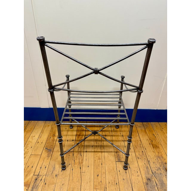 Giacometti Inspired Vintage Neoclassical Wrought Heavy Iron Dining Chairs - Set of 6 For Sale - Image 9 of 16
