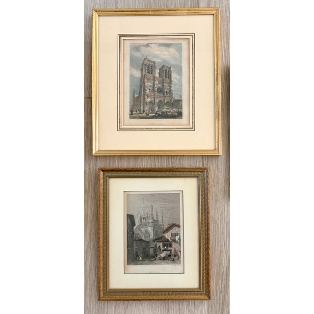 Illustration Vintage European Landmark Prints Gallery Wall Curation- Set of 6 For Sale - Image 3 of 14