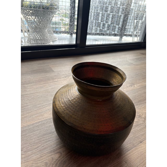 Metal Large Brass Pot For Sale - Image 7 of 12