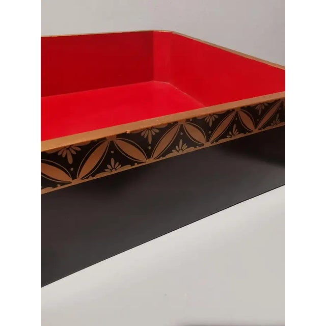 Japanese Lacquered Wooden Box in Gold, 1890s For Sale - Image 3 of 10