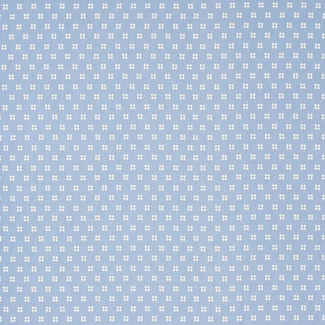 Inspired by Turkish carpets, Thandie Embroidery in ivory-on-chambray is a wonderful small-scale geometric pattern stitched...