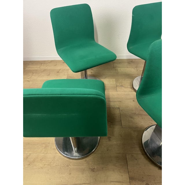 Forest Green Steel and Fabric Chairs by Ettore Sottsass for Poltronova, 1970s, Set of 4 For Sale - Image 8 of 9