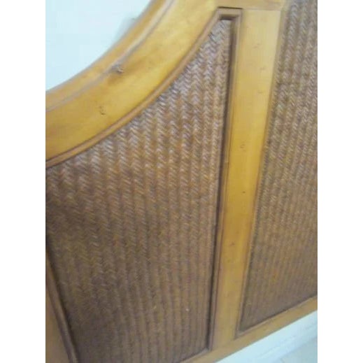 Coastal Full Headboard Wicker Rattan Tropical Coastal Style For Sale - Image 3 of 9