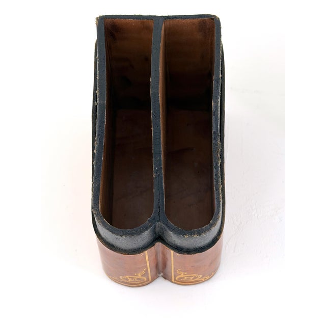 Vintage Italian Gilt Tooled Leather Card Box For Sale - Image 11 of 13