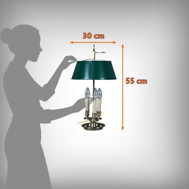 Empire Style Brass Bouillotte Lamp, Late 19th Century For Sale - Image 16 of 17