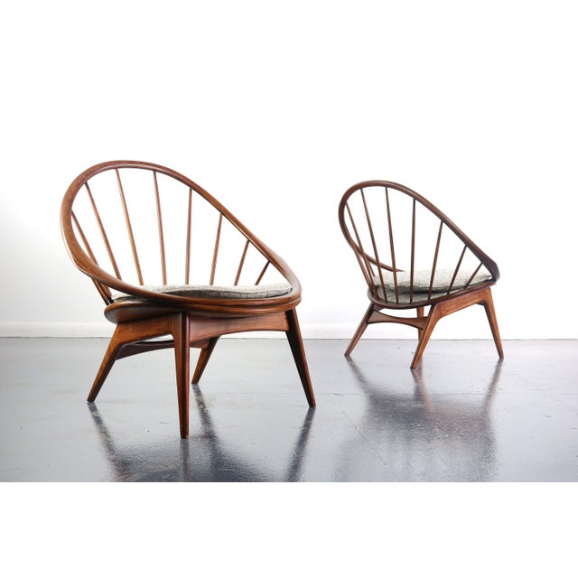 Wood Ib Kofod-Larsen for Selig Hoop Chairs - A Pair of Two (2) For Sale - Image 7 of 7