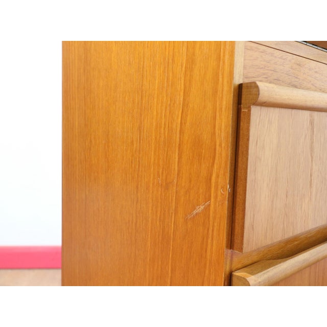 Mid Century Modern Vintage Teak Secreataire Desk For Sale - Image 4 of 12