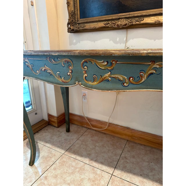 Vintage Bavarian Baroque Style Hand Painted Table Writing Desk Early 20th century Bavarian hand painted writing table in...