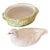 Shabby Chic Vintage Dove Leaf Nest Tureens Italian Pottery White Summer Green For Sale - Image 3 of 8
