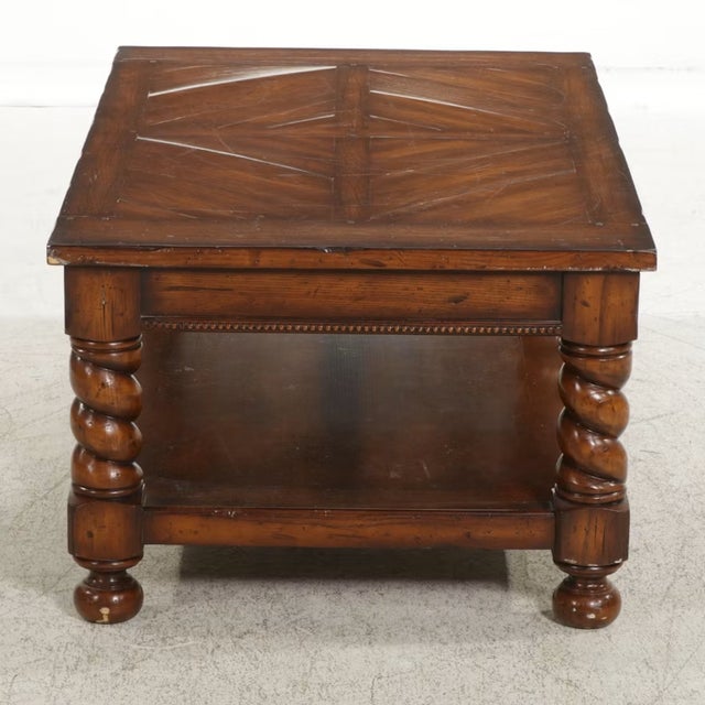 Late 20th Century Late 20th Century Spanish Baroque Oak Coffee Table With Barley Twist Legs For Sale - Image 5 of 7
