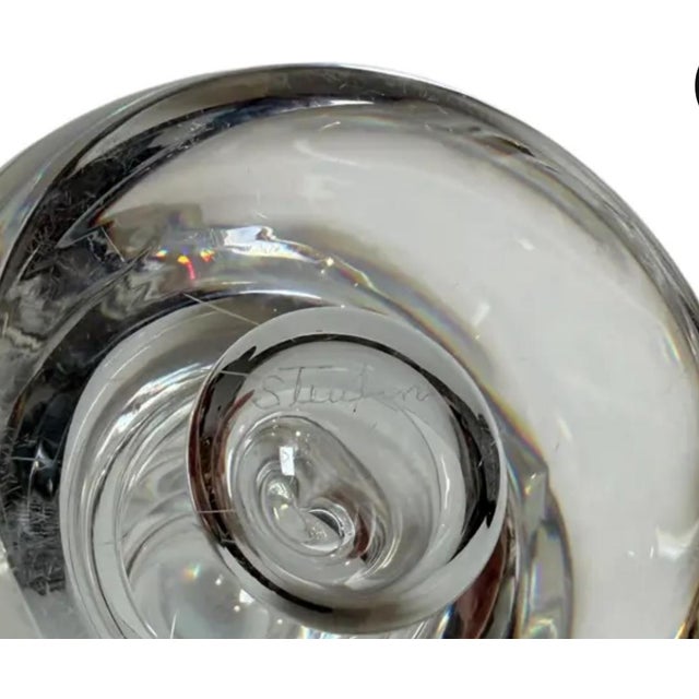 1960s Pair of Steuben Crystal Teardrop Candlesticks For Sale - Image 5 of 5