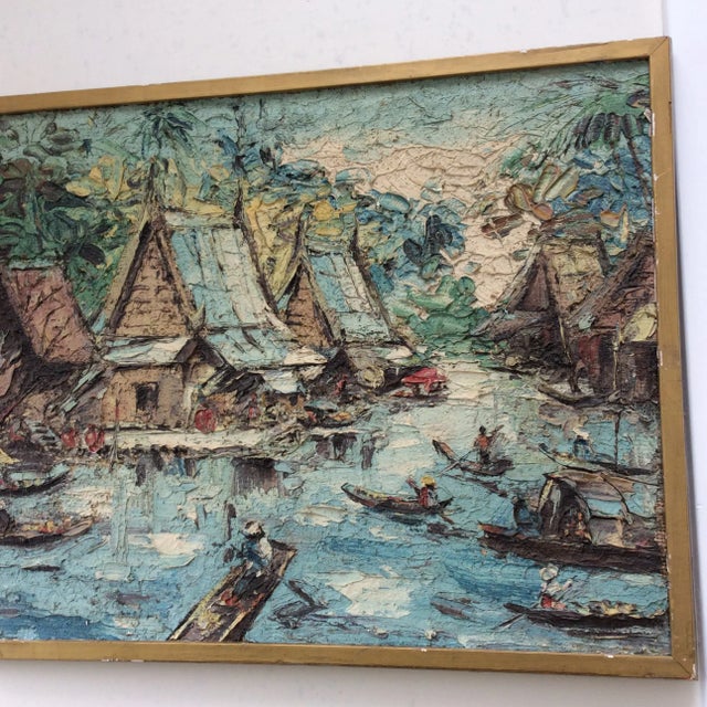 Vintage Southeast Asian Paintings - A Pair For Sale In San Antonio - Image 6 of 9