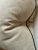 Textile Custom Beige Wool Twill Pillow-Leather Trim-Feather Insert-20" For Sale - Image 7 of 8