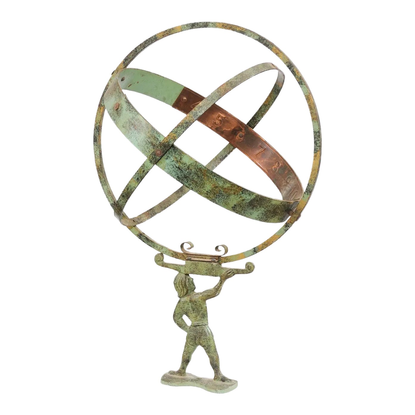 Late 19th Century French Bronze Armillary Sphere Depicting the Titan