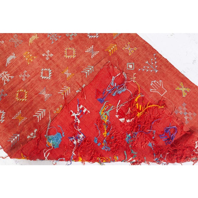 Red Doris Leslie Blau Vintage Moroccan Kilim Rug For Sale - Image 8 of 8