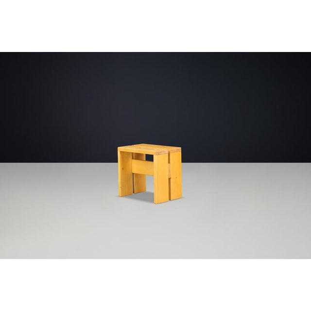 Pine Stool by Charlotte Perriand for Les Arcs Ski Resort, France, 1960s For Sale - Image 10 of 15