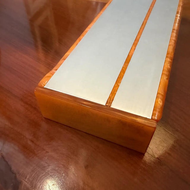 1970s Mid-Century Modern Aluminum, Faux Tortoiseshell Lucite Italian Jewelry Box For Sale - Image 6 of 12