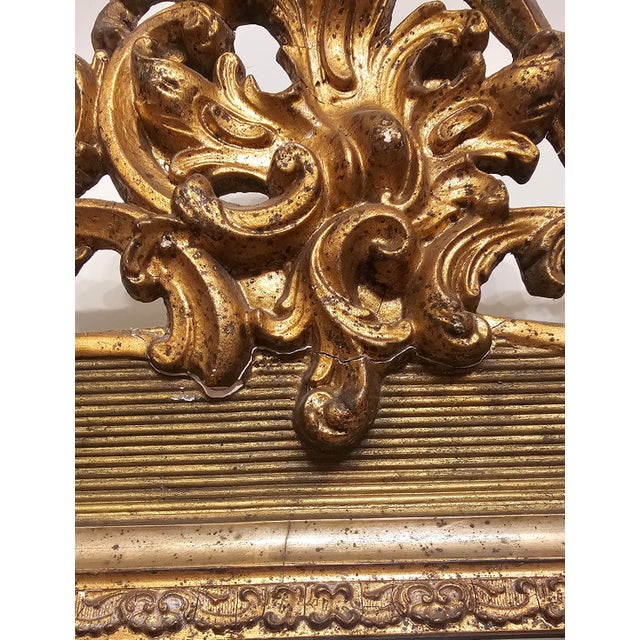 Late 19th Century Late 19th Century Rococo Gilt and Wooden Wall Mirror For Sale - Image 5 of 5