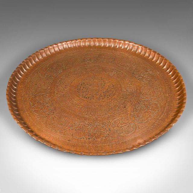Mid 19th Century Large Antique Presentation Tray, Persian, Engraved Copper, Charger, Victorian For Sale - Image 5 of 11