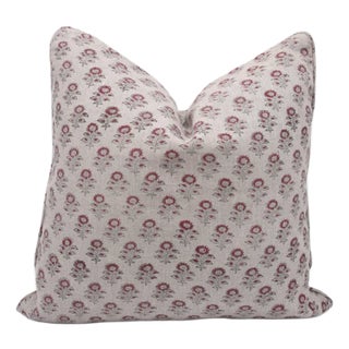 Fabdivine Hand-Printed Decorative Pillow Cover 20x20 Inch Block Print Thick Linen -Bagru Buti For Sale