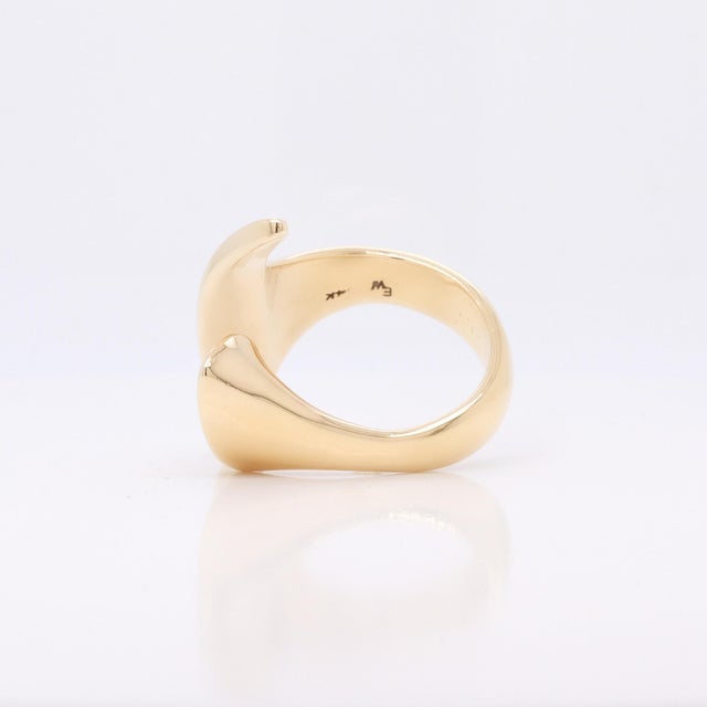 Signed Modernist Ed Wiener 14k Gold Cocktail Ring For Sale - Image 11 of 16