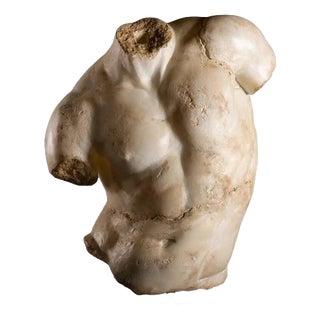 Hellenistic White Plaster and Resin Apollo Torso For Sale