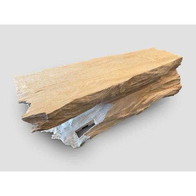 Andrianna Shamaris Bleached Teak Wood Log Bench or Coffee Table For Sale In New York - Image 6 of 6