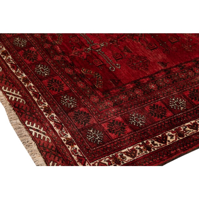 Textile Vintage Persian Rug, 4'5" X 6'2" For Sale - Image 7 of 9