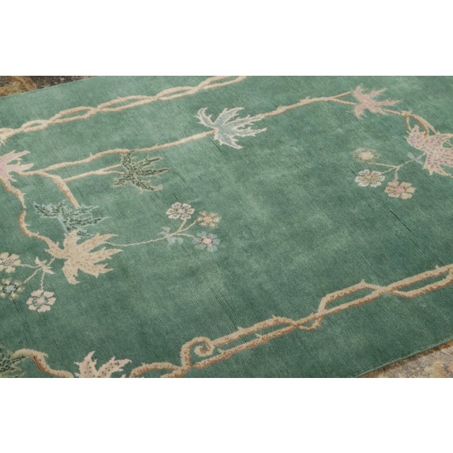 Art Deco Chinese Art Deco Style Floral Wool Rug by Rug & Kilim, India For Sale - Image 3 of 9
