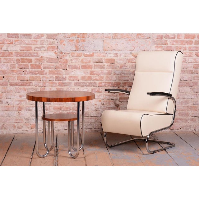 Bauhaus FN24 Armchair in Chrome and Leather attributed to Mücke-Melder, Czech, 1930s For Sale - Image 15 of 17