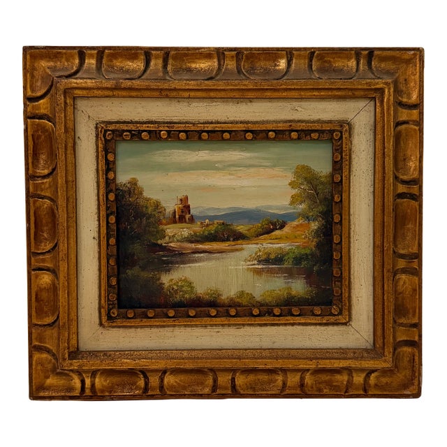 Vintage Framed Landscape Painting, Signed For Sale