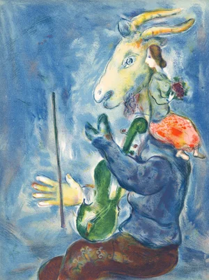 Original 1938 Lithograph "Printemps" (Springtime) by Marc Chagall