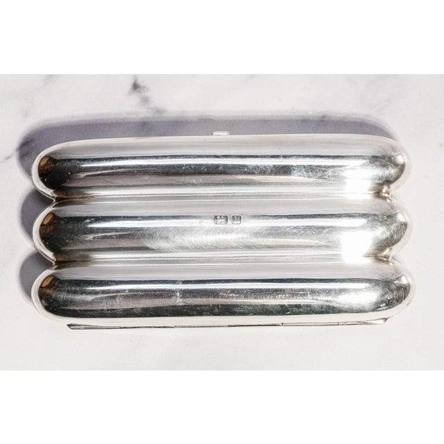 Rare Asprey Luxury Vintage English Sterling Silver Cigar Case Holder Tobacciana For Sale - Image 12 of 12