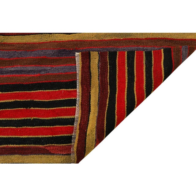 Mid 20th Century Striped Vintage Turkish Kilim Rug For Sale - Image 4 of 6