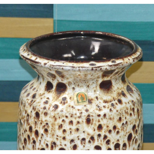 Brown-Orange Fat Lava Ceramic Floor Vase from Jasba, 1970s For Sale - Image 4 of 15