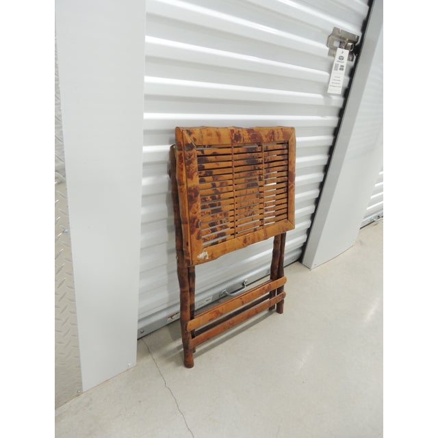 Wood Vintage Faux-Tortoise Bamboo Folding Side Table/Drinks Table For Sale - Image 7 of 7